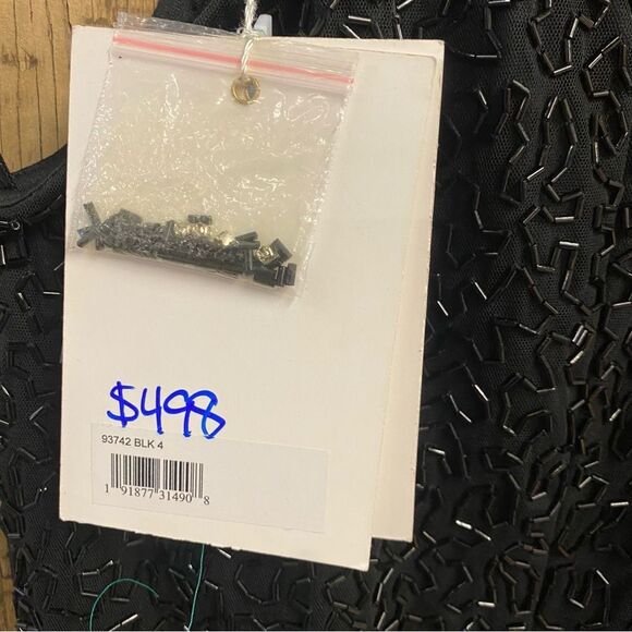 Mac Duggal Black Maxi Dress Beaded Sleeveless High Neck Column Gown 93742 Sz 4 - Picture 13 of 16